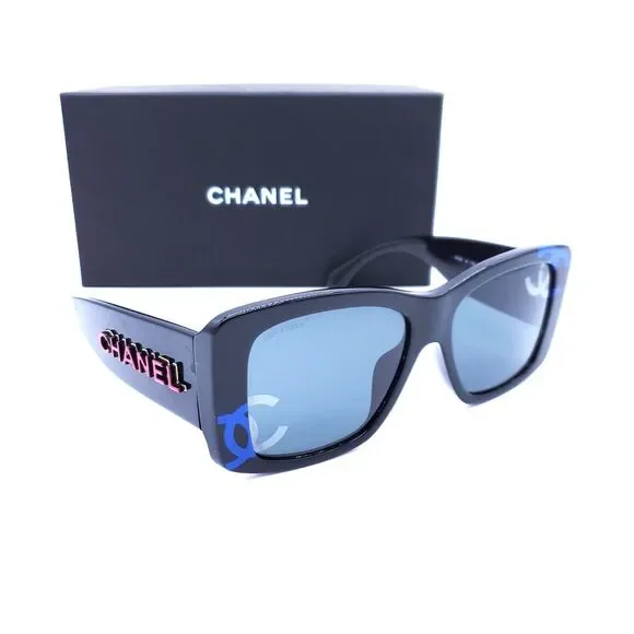 CHANEL | Accessories | Chanel Acetate Blue Cc Logo Square  display picture 1
